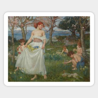 A Song of Springtime by John William Waterhouse Sticker